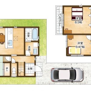 ３号地◆土地面積１２９．９６㎡、建物面積９６．３９㎡、４ＬＤＫ(間取)