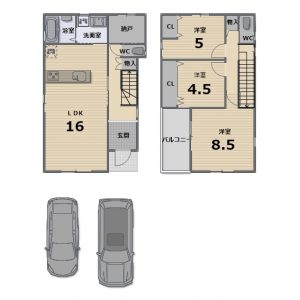 延床面積：92.33㎡(間取)