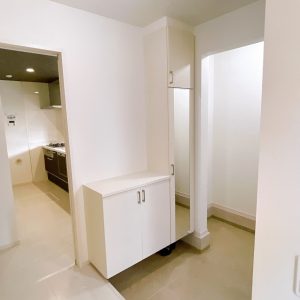 シューズインクローゼットも付いており、ベビーカーやアウトドア用品など外で使うものをすっきり収納できます！(玄関)