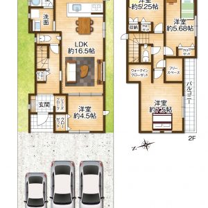 2号棟間取り(間取)