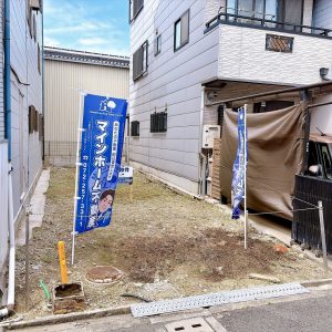 現地（2026年5月）撮影 期間限定で建築条件無しにつき、間取りや仕様も自由にご検討いただけます。(外観)