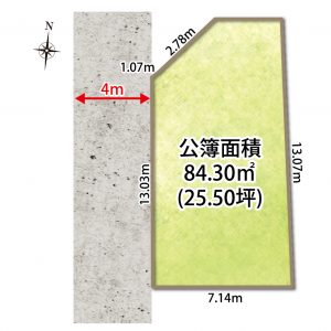 全面道路約4ｍに面した、住まいづくりに適した約25.5坪の土地です(^^)(間取)