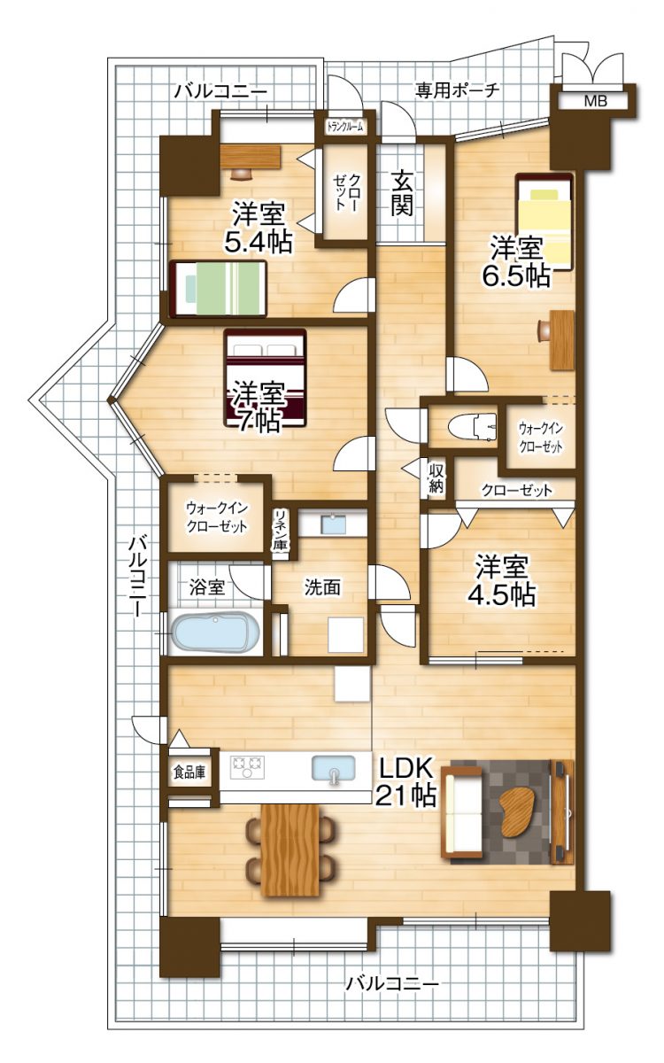 建物面積99.89平米・4LDK