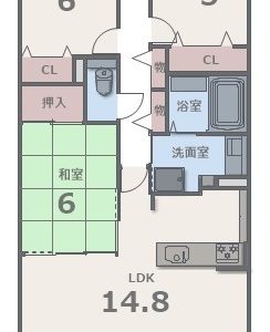 専有面積70.66㎡　3LDK(間取)