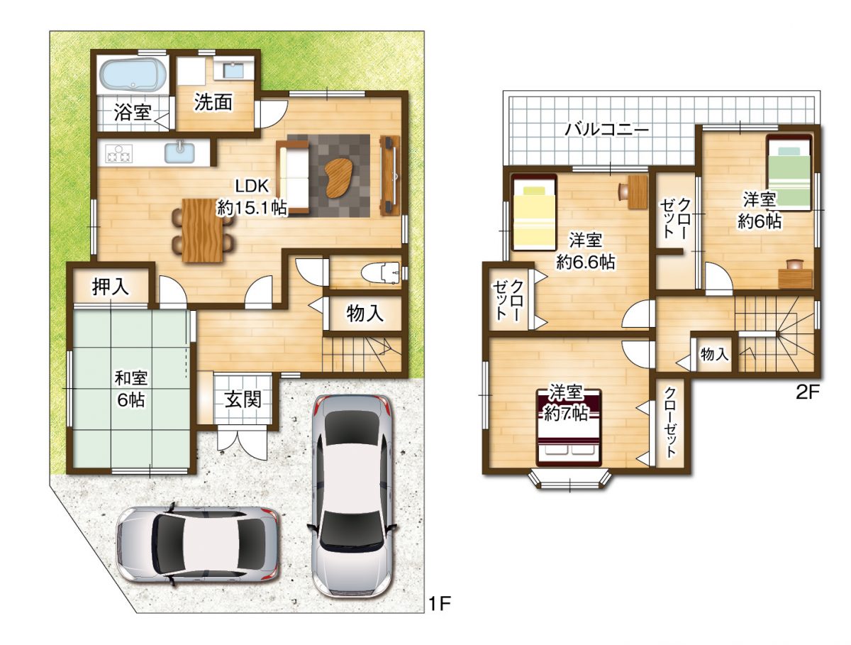 全居室6帖以上・4LDK(間取) 全居室6帖以上・4LDK(間取)