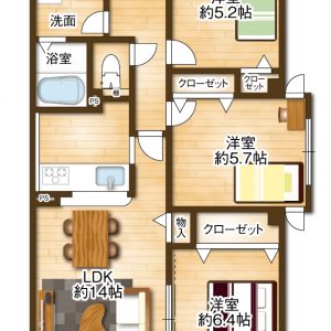 69.00平米・3LDK(間取)