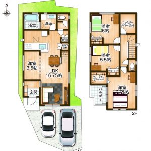 2号棟間取り(間取)