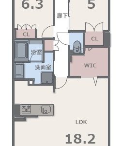 人一人が寝転べる大きなＷＩＣが魅力的な間取りです♪(間取)