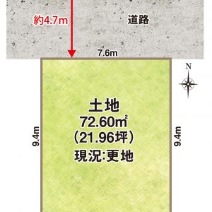 土地面積72.60㎡（21.96坪）(間取)