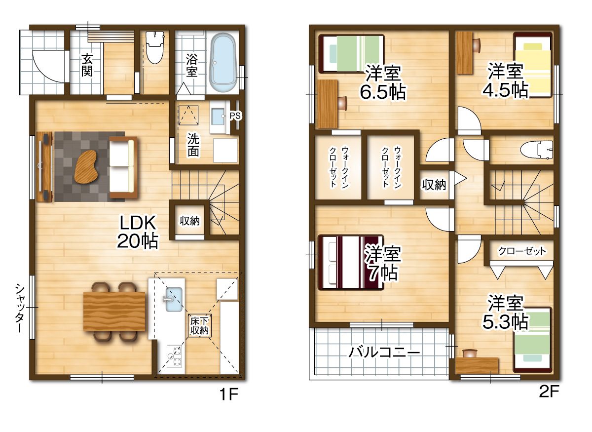 4LDK・土地面積149.08平米・建物面積101.01平米(間取) 4LDK・土地面積149.08平米・建物面積101.01平米(間取)
